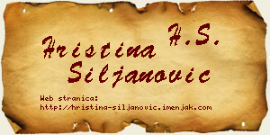 Hristina Siljanović vizit kartica